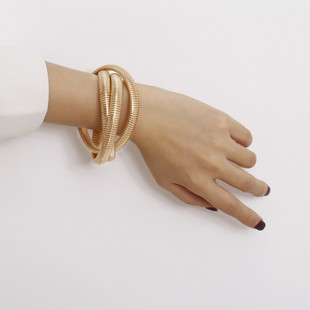 Exaggerated All-match Punk Style Three-layer Bracelet Women's European and American Cross-border Jewelry Creative Personality Cross-fold Chain Bracelet