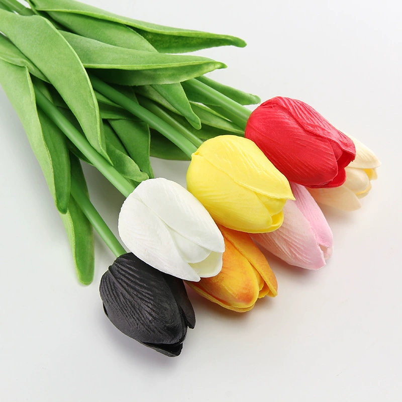 Искусственный тюльпан (Tulip) 10 г, пластиковый декоративный букет — разнообразные цвета