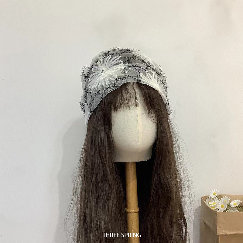 卸売韓国 2025 新作春と秋の薄い花包頭帽子女性の大きな頭囲顔小プルオーバー産後帽子|undefined