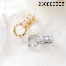 ͭ��18k��ɫ�������Բ�����ܿ۵�׹���ӿ�������ͷDIY��Ʒ���