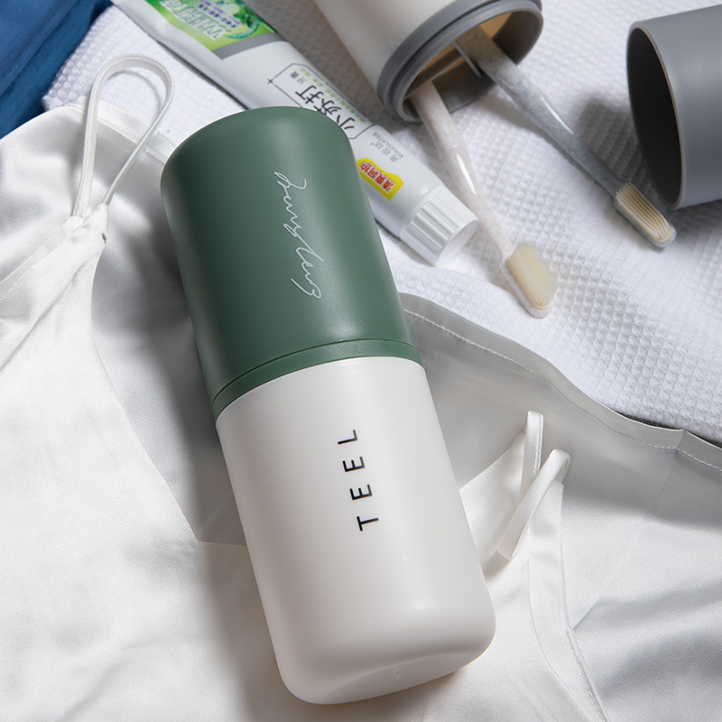 Caja de almacenamiento de cepillo de dientes portátil para pasta de dientes de lavado en el hogar, taza de enjuague de viaje multifuncional para cepillo de dientes, conjunto de taza de cepillo de dientes