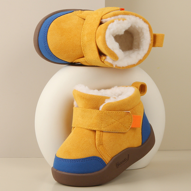 Scarpine invernali per bambini, con suola morbida, antiscivolo, foderate in pile, in cotone, per bambine e ragazzi_voghion.com