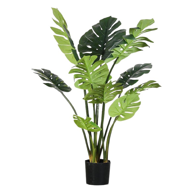 Planta artificial de interior, maceta de monstera premium, decoración elegante para sala de estar, hotel o oficina image 1