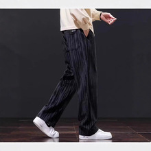 男士休闲裤2025新款美式扎染阔腿裤加肥加大男胖子200斤显瘦长裤