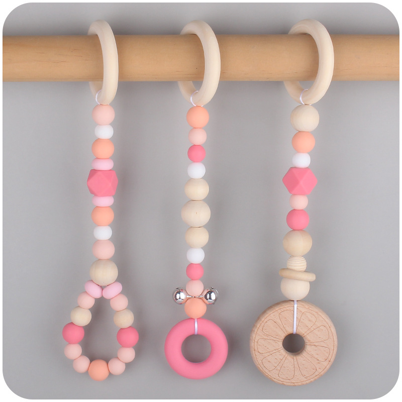 Suministros para bebés animales Beech teether colgante de tres piezas para niños educación temprana sonajero juguete decoración de la habitación del bebé Accesorios