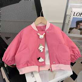 女小童兔子外套春秋款宝宝棒球服秋装小女孩夹克上衣女童秋装批发