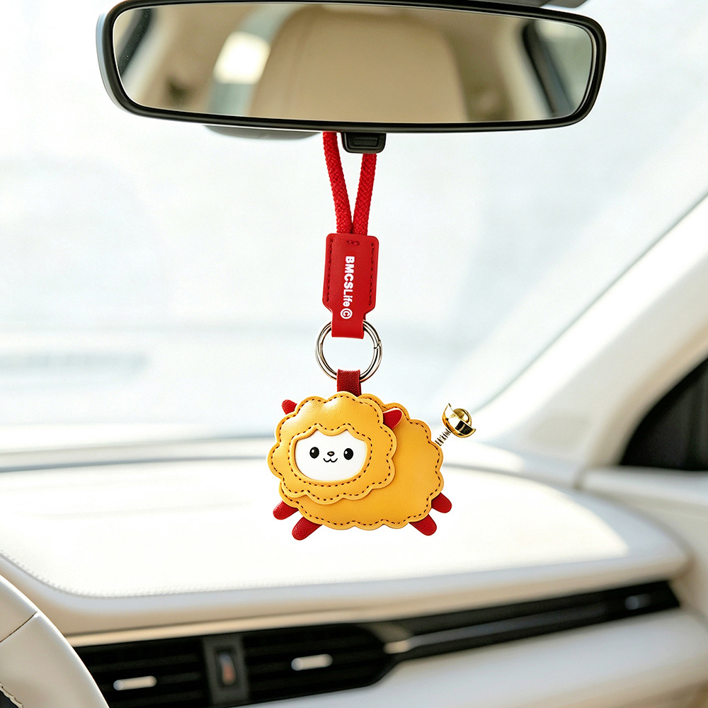 Eight Gates Insect Society 2027 Year of the Sheep Ingot Bell Lucky Sheep New Year Leather Pendant Keychain Bag Charm
