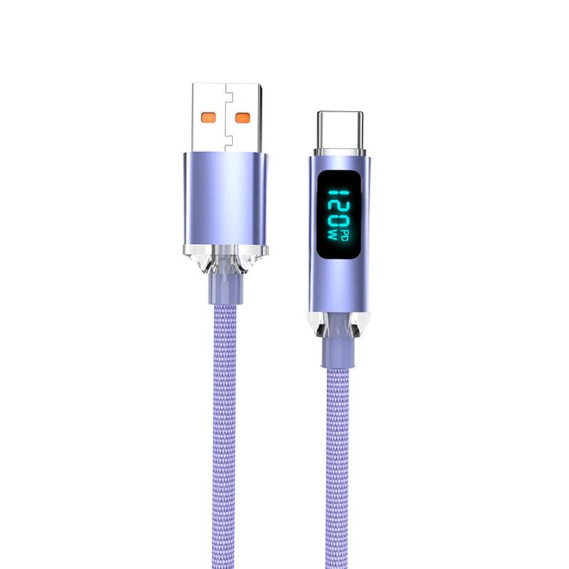 晶耀デジタル表示120w超急速充電Typecデータライン適用華為栄光vivo ppo充電線クロスボーダー|undefined