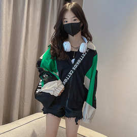 女童春装外套2023新款中大童洋气棒球服儿童装春秋季拼色夹克潮酷
