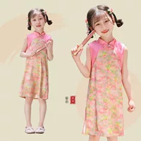 Детские Cheongsam Летний новый стиль девушки улучшенная версия Hanfu юбка baby baby новое китайское платье иностранная детская одежда