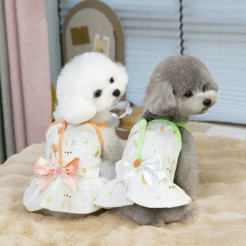 Домашние животные Цветочная Принцесса Ветер Юбка Лето Тедди Буби Маленькие щенки Собаки Лето Тонкая 25 юбка Кролика