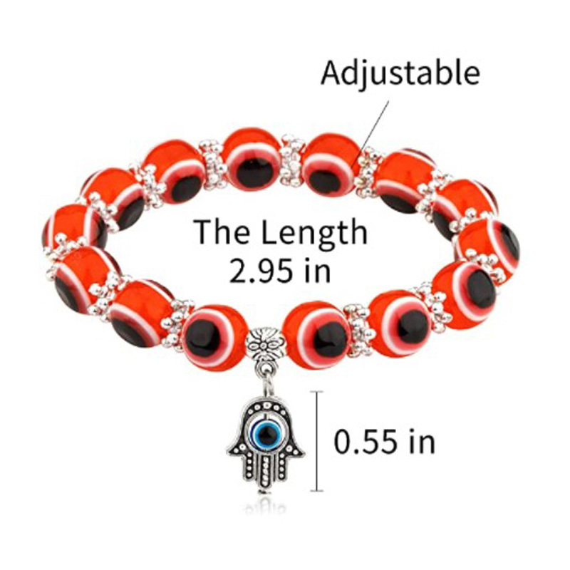 Retro Geometric Devilu0027S Eye Palm Alloy Glass Unisex Bracelets 1 Piece