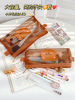 Cute brand Japanese pencil case, high quality capacious storage bag for elementary school students, with little bears