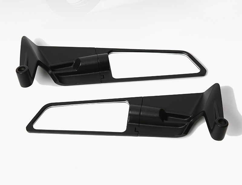 Motorcycle Small Fixed Wing Black Shell Rearview Mirror Universal Adjustable Modified Reflector Suitable for Street Racing Imitation