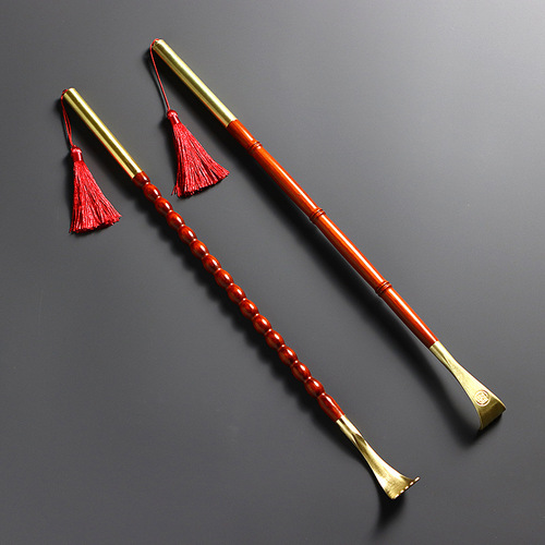 Copper head rosewood tickle stick red wood bamboo joint copper handle no need to ask for scratching solid wood tickle device extended back scratcher 