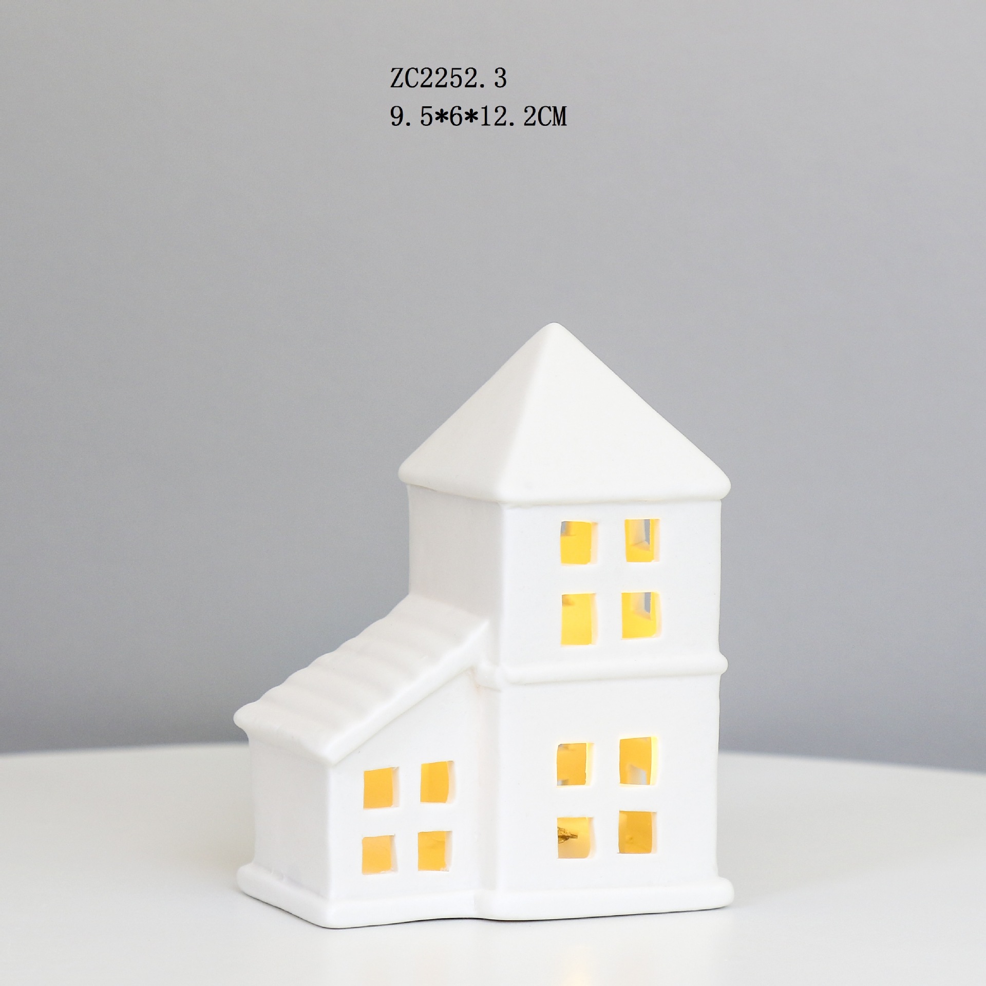 Nórdico cerámica candelabro pequeña casa LED noche luz linterna Navidad decoración artesanía Comercio exterior al por mayor