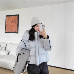 小个子鸭绒服女冬季2025新款短款立领宽松加厚泡芙面包服外套潮