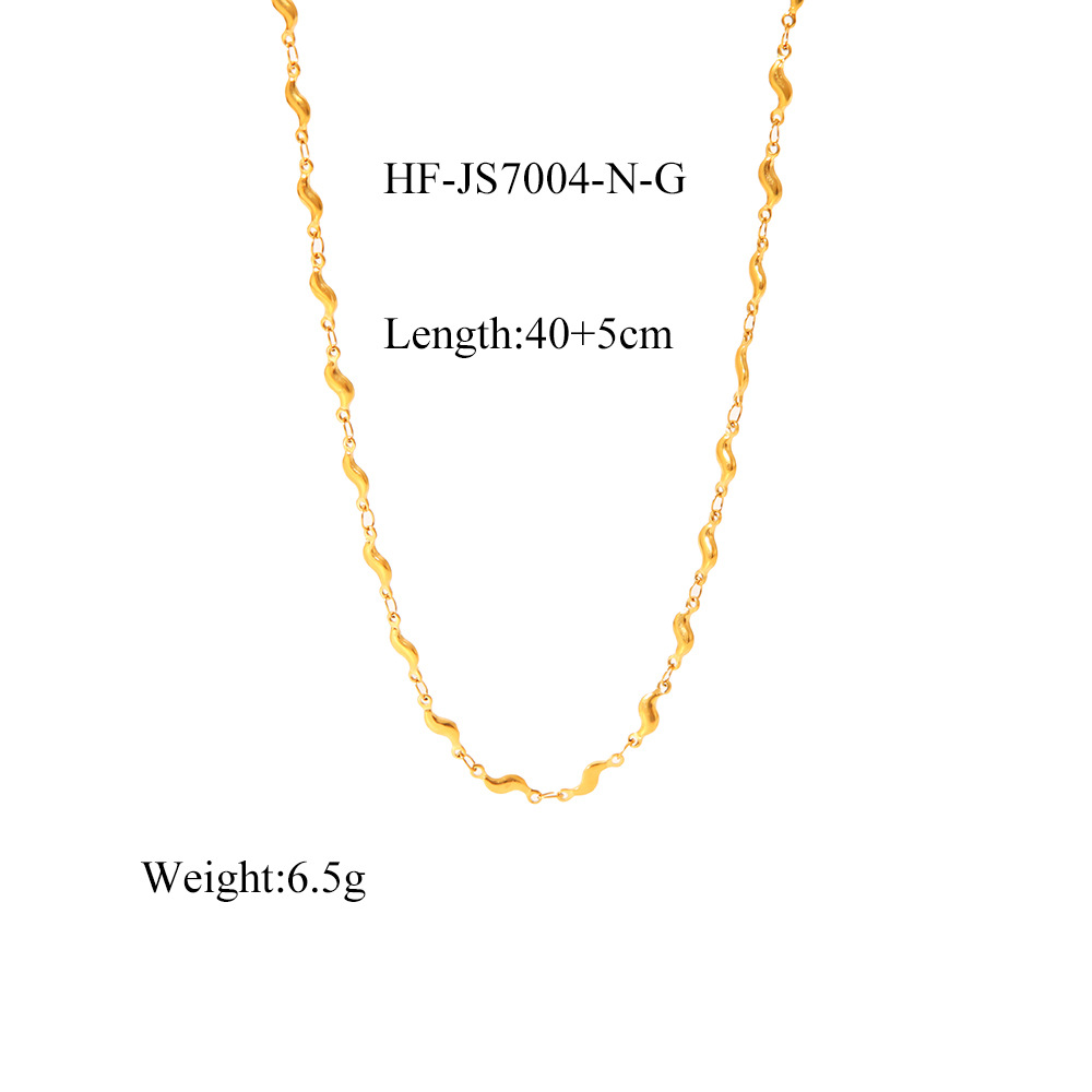 INS viento acero inoxidable simple titanio acero 18 quilates pequeños pimientos rurales ola estilo explosivo transfronterizo conjunto de joyas anti-color