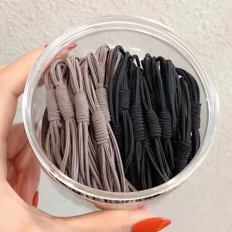 Banda de goma negra estilo coreano de alta calidad cuerda de cabello banda de cabello de mujer básica simple banda de goma elástica alta internet celebridad accesorios para el cabello