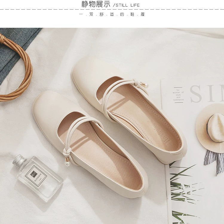 Французские туфли Mary Jane 2025 весна новые женские туфли фея вечерний стиль однорядные на толстом каблуке высокие каблуки маленькие кожаные туфли