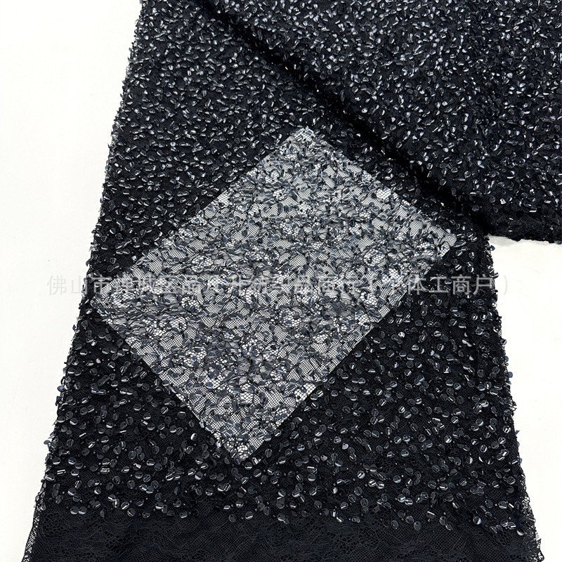 Tejido de sequinilla tejido de bordado pesado tejido de cordón de encaje de verano vestido de noche alta tela de moda image 6
