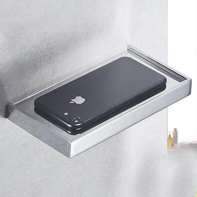 Bathroom copper tray wall toilet paper holder thick solid bathroom storage shelf phone holder corner stand