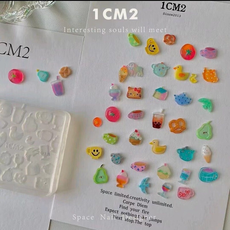 Nail Art Accessories Collection: Water Cup, Teapot, Little Duck Nail Molds, Cute Designs, 3D Decorations, High-Transparency Molds