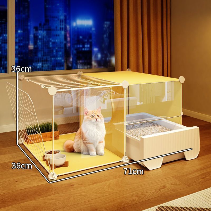 キャットヴィラ 猫ケージ 1LDK 1バスルーム 猫の巣とトイレが一体化した家庭用屋内スペースをとらない小さなアパート|undefined