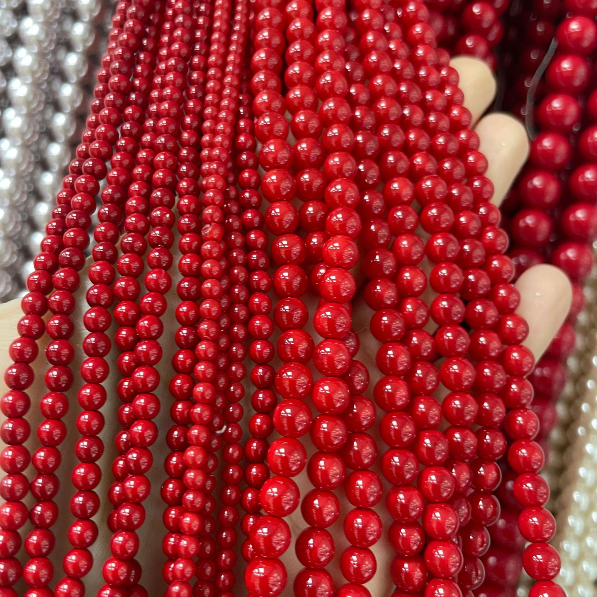 도매 남해 쉘 비즈 2-20MM 스트레이트 홀 고광택 쉘 진주 라운드 비즈 DIY 쥬얼리 액세서리 비즈 느슨한 비즈