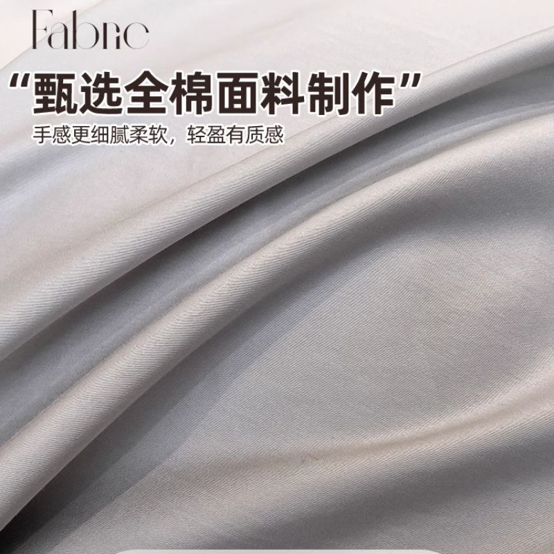 Juego de cuatro piezas de algodón de fibra larga de lujo ligero de cuatro piezas de pata de gallo bordado de algodón puro funda de edredón sábana ropa de cama de alta calidad