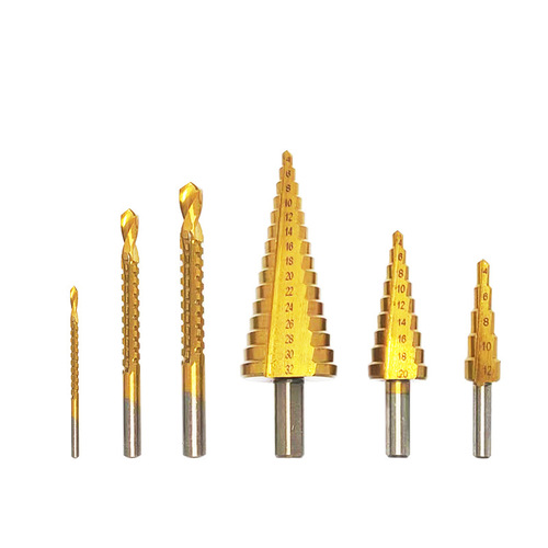 Tower Sawtooth Drill Set 6-Piece Woodworking Hole Expansion Slotting Red Box Transparent Box 6PC Step Sawtooth Drill Kit