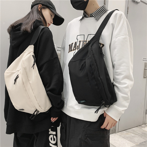  New Korean Style Nylon Sports Chest Bag Men's Fashion Trendy Student Shoulder Crossbody Bag Waist Bag Women