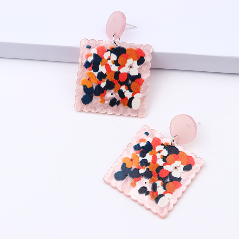 15g Weight Fashion Geometric Arylic Drop Earrings
