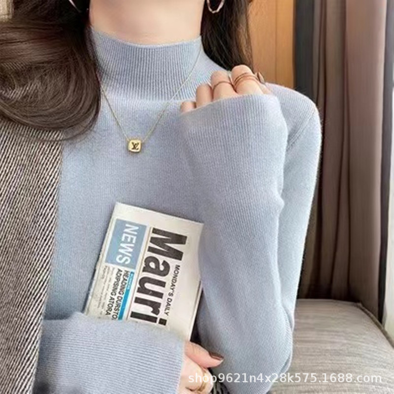 早秋のza家の半高襟の底の上着の女性の中に保温のウールのセーターの冬のセーターの8色のカシミヤの底のシャツを掛けます。|undefined