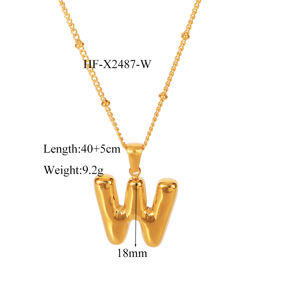 12g Weight Titanium Steel Pendant Material Pendant Necklace Classification Titanium Steel Chain Material cable chain Chain Type 1 Piece Quantity Daily Occasion Titanium Steel Material Letter Pattern All Seasons Season Women's Gender Plating Design Modern Style, Simple Style Style Wholesale Jewelry Modern Style Simple Style Letter Titanium Steel Plating Cable Chain Pendant Necklace 13
