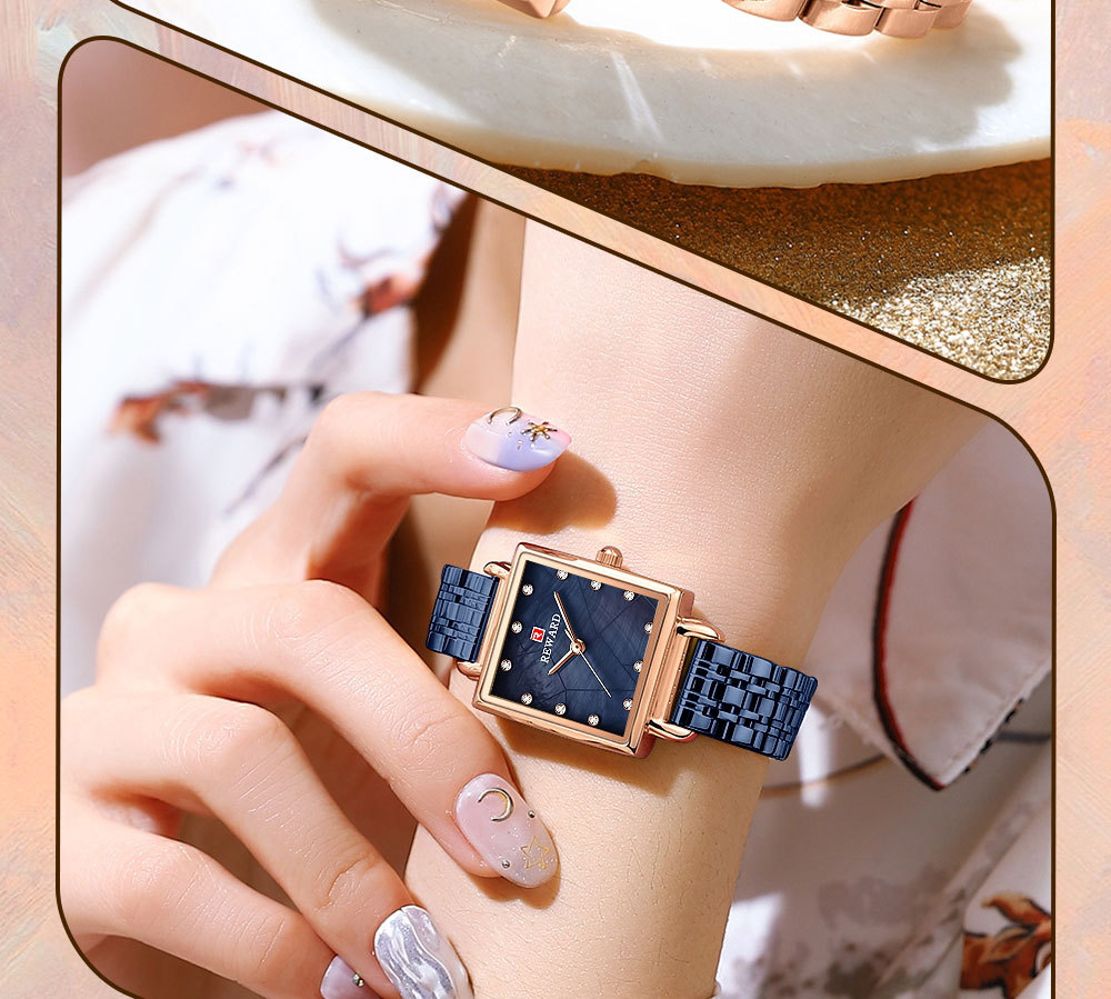 Elegant Women's Quartz Watch Waterproof Square Face Fashion Style_voghion.com