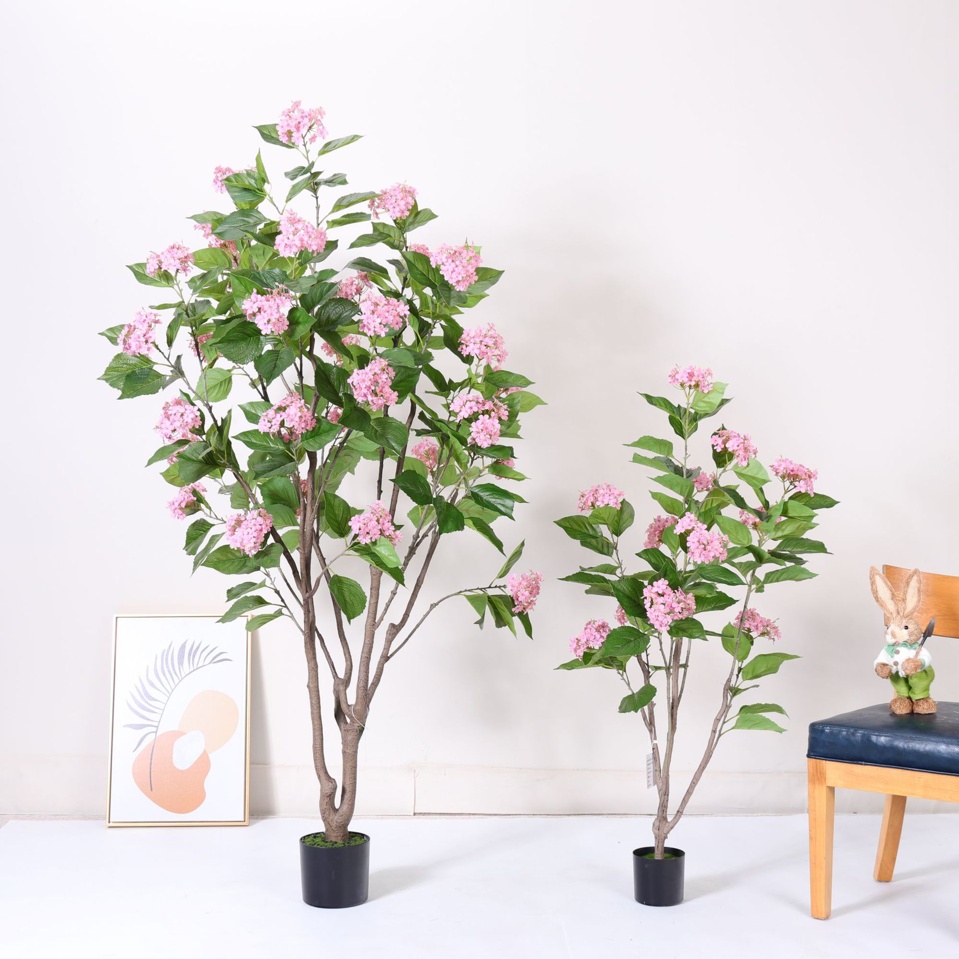 Transfronterizos personalizados de imitación de hortenida verde árbol de lujo ligero decoración de suelo decoración de jardín al aire libre árbol falso paisajismo