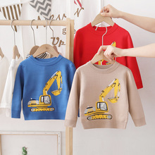 男童套头毛衣儿童洋气针织衫2023春秋新款宝宝卡通打底衫一件代发