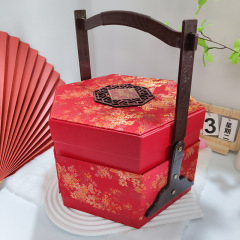 ハイエンド八角形二層スーツケース結婚式のキャンディーボックスお返しギフトギフト包装箱木製ビジネスギフトボックス