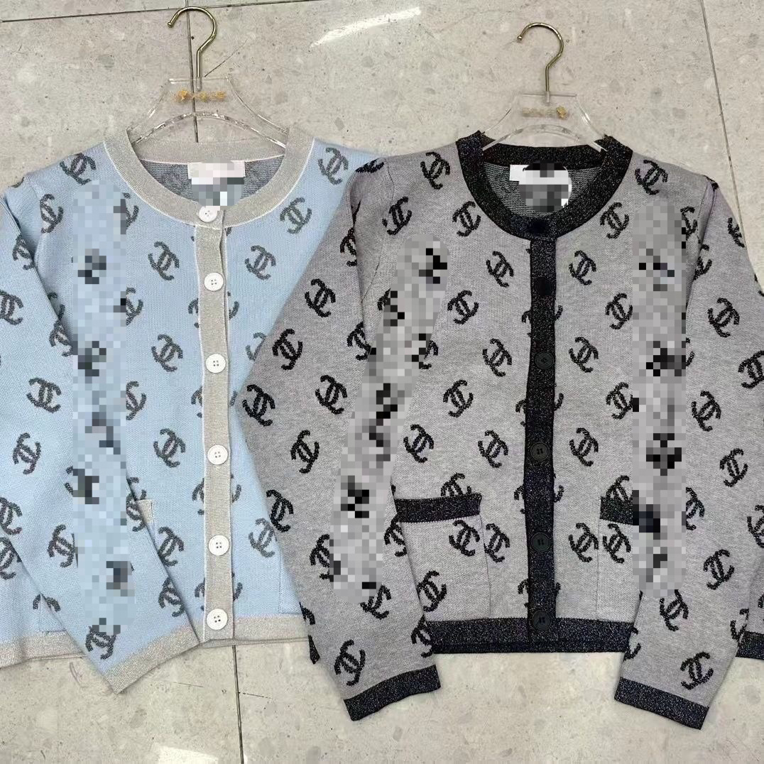 High-end round-neck letter print knit sweater cardigan 2025 new style with a chic vibe, other items available with tags for wholesale