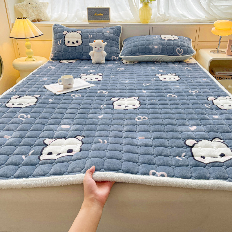 밀크 벨벳 매트리스-블루 베어 헤드*