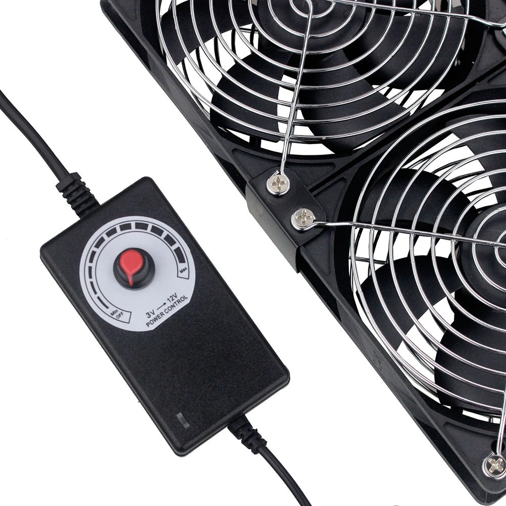 Factory direct supply 12cm large air volume exhaust fan 220V cabinet computer graphics card router cooling base adjustable speed