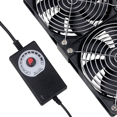 Factory direct supply 12cm adjustable speed large air volume exhaust fan 220V cabinet computer graphics card router cooling base