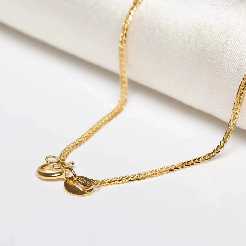 18-каратное Золотое ожерелье цепочка Шопена au750 золотая цепочка простая Джокер женский темперамент цепочка ключицы ожерелье оптом