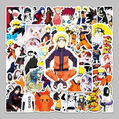 62張火影忍者行李箱卡通動漫人物摩托車汽車防水不乾膠貼紙標籤紙