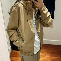 高品质RL战马美式复古小马标刺绣连帽夹克宽松休闲长袖夹克外套