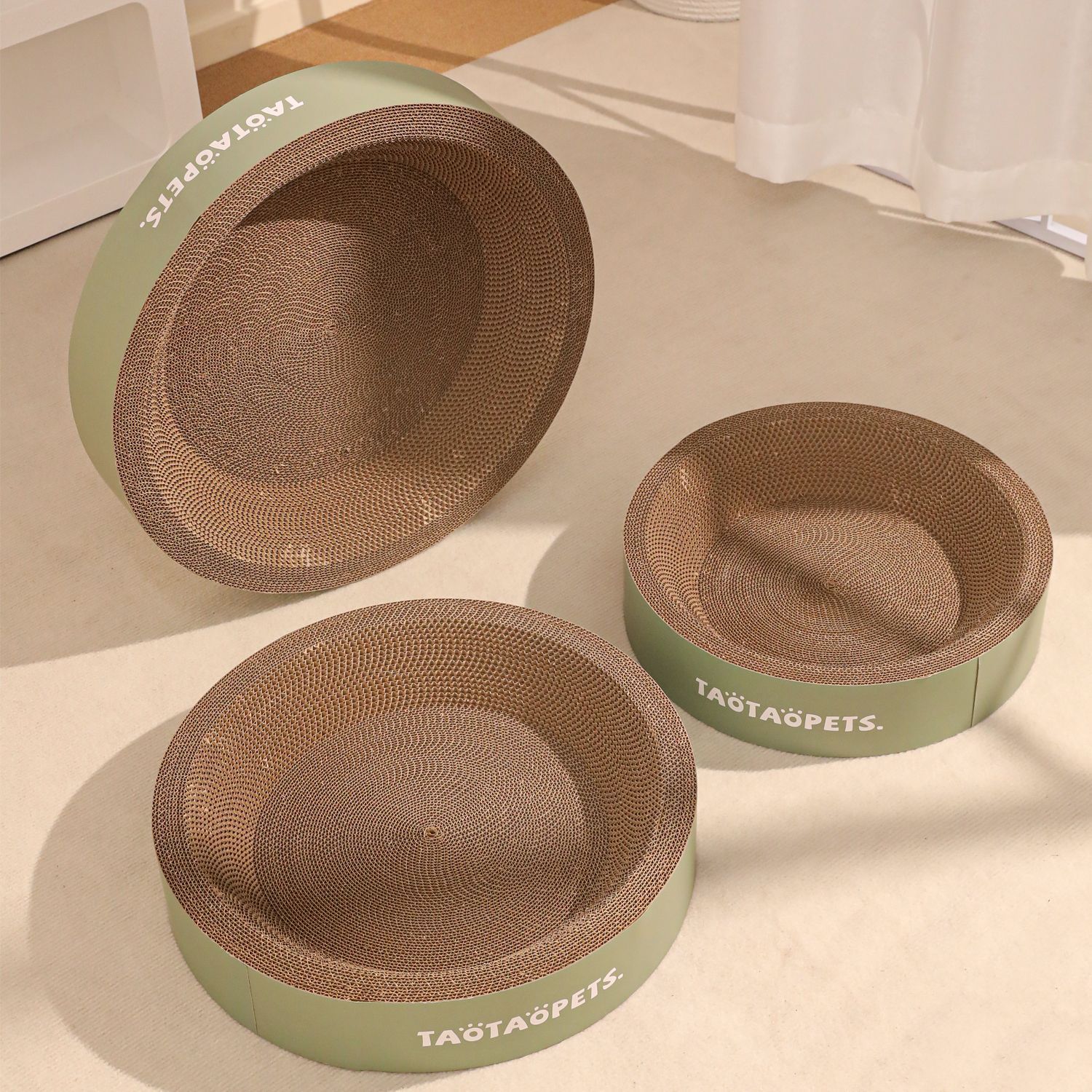 Tablero de agarre para gatos en forma de cuenco con ribete todo incluido, papel corrugado grueso de gran tamaño, nido para gatos, juguete para gatos resistente a la captura, juguete para gatos para aliviar el aburrimiento