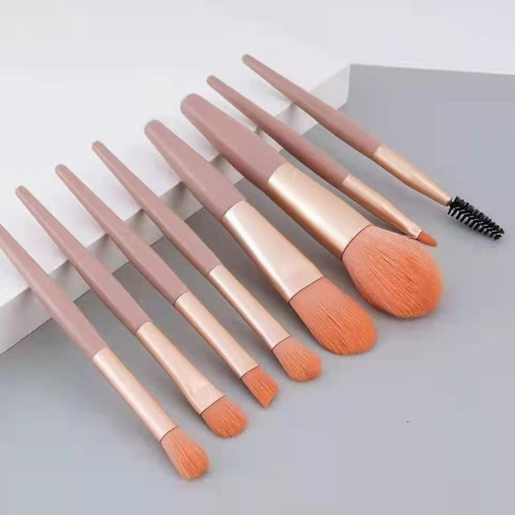 Transfronterizo 8 mini cepillo de maquillaje conjunto de cepillo de sombra de ojos blanqueador de polvo de pintura portátil herramientas de maquillaje de pelo suave