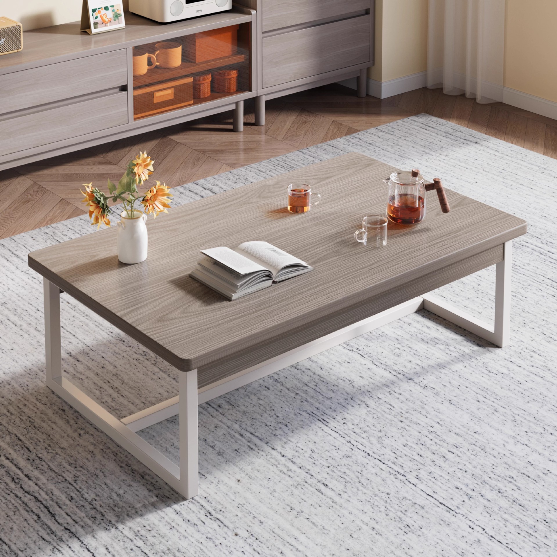 Mesa de té sala de estar doméstica 2026 nuevo tipo de casa pequeña alquiler moderno simple sala de estar simple sofá mesa de té