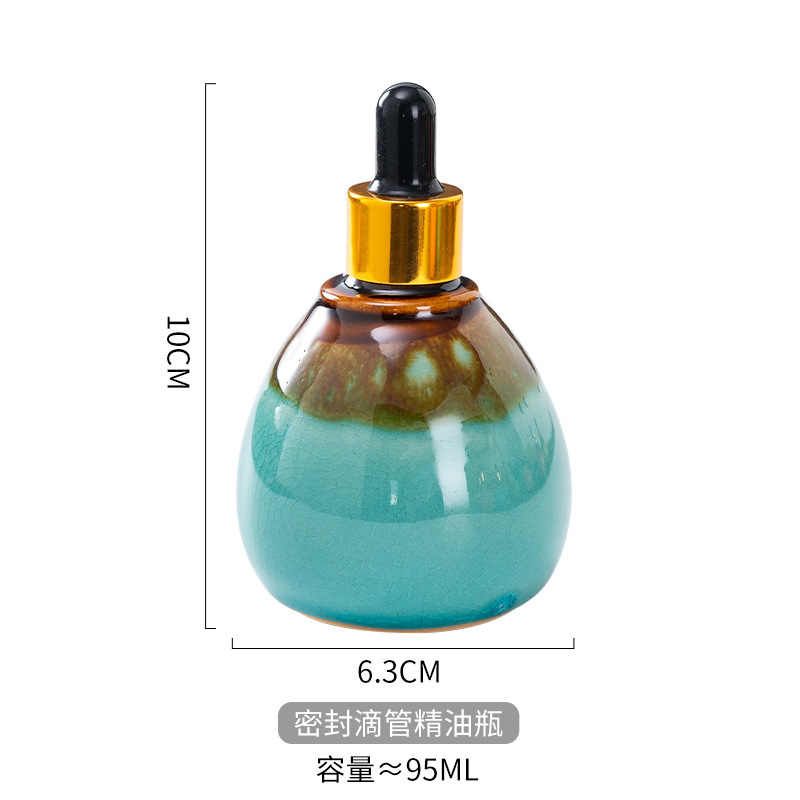 Cuentagotas de vidrio de alta calidad Esencia de aceite esencial de cerámica Cuidado de la piel botella salón de belleza spa tailandés aromaterapia spa botella de despliegue
